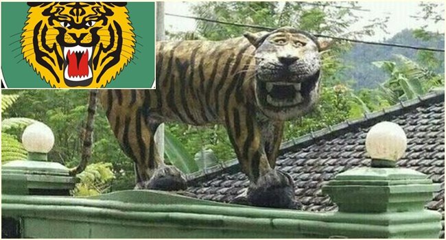 กองทัพอินโดฯ สั่งทำลายรูปปั้น ‘เสือ’ หลังทำไม่เหมือนโลโก้ ถูกชาวเน็ตตัดต่อล้อเลียนเพียบ!!