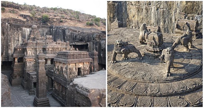 “The Kailasa Temple” วิหารในอินเดีย ที่สร้างมาจากก้อนหินยักษ์เพียงก้อนเดียว