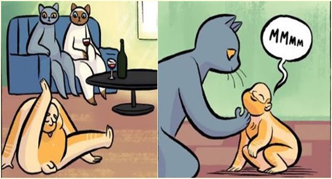 18 ภาพการ์ตูนสมมุติ โลกจะพิสดารแค่ไหน ถ้าสลับคนมาเป็นแมว แล้วแมวกลายเป็นคน!?