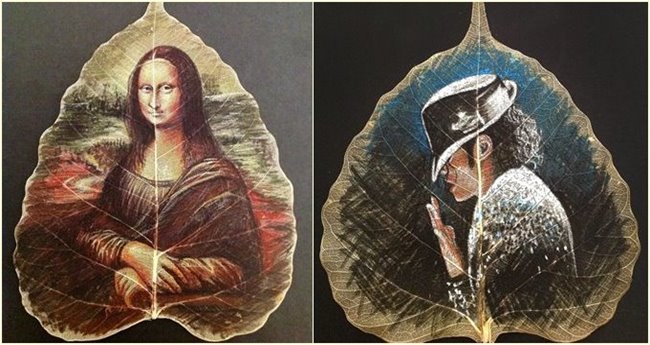 ศิลปินอินเดีย บรรจงใช้ฝีมือวาดภาพบนใบไม้ ให้กลายเป็นงานศิลปะอันล้ำค่า…