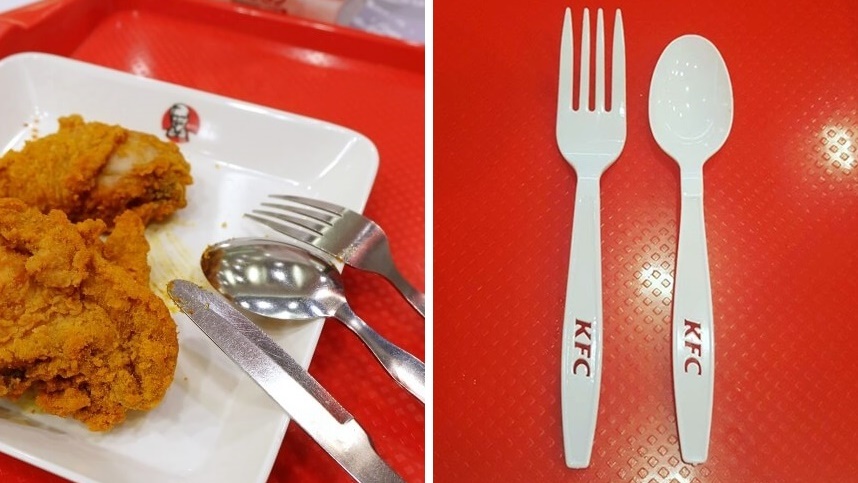 ไขข้อสงสัย เมื่อ KFC เปลี่ยนจากช้อนส้อมสแตนเลส มาเป็นช้อนส้อมพลาสติก!?