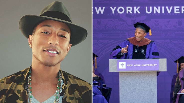 Pharrell Williams ได้รับปริญญาเอกกิตติมศักดิ์ พร้อมทั้งกล่าวสุนทรพจน์ให้กับ NYU