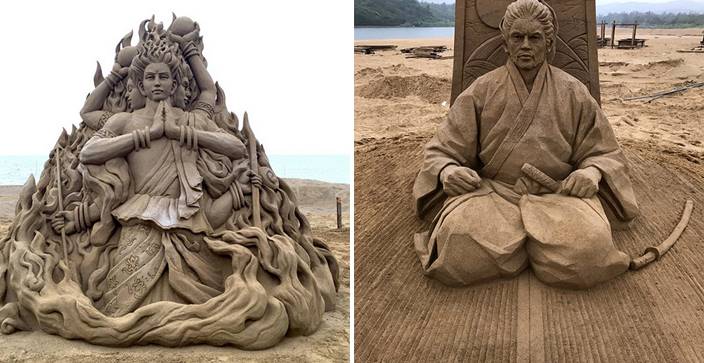 ชมผลงาน ‘รูปปั้นแกะสลักทราย’ จากฝีมือศิลปินชาวญี่ปุ่น ดูแข็งแกร่งดั่งหินผา…