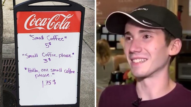 เจ้าของร้านกาแฟจัดโปรโมชั่นลดราคา โดยขึ้นอยู่กับมารยาทการสั่ง ยิ่งพูดเพราะยิ่งลดเยอะ!?