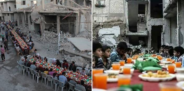 ชาวเน็ตประทับใจ…ภาพการทานอาหารร่วมกันของ ‘ชาวบ้านในซีเรีย’ หลังเทศกาลถือศีลอด