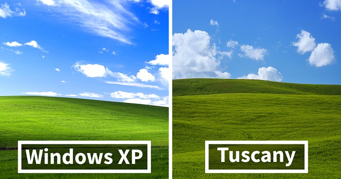 ช่างภาพไปถ่ายรูปทุ่งหญ้าในแคว้นตอสคานา ได้ฟีลที่คล้ายภาพคู่บุญประจำวินโดว์ XP
