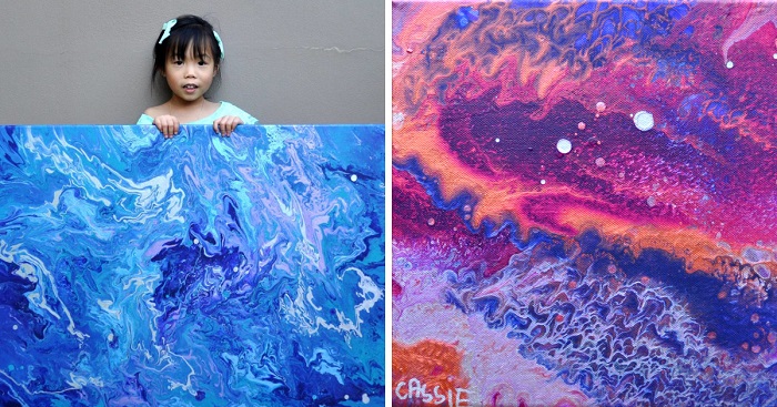เด็กหญิง 5 ขวบ สร้างผลงานศิลปะกาแล็คซี่สุดงาม ขายได้นับร้อยชิ้น เอาเงินเข้าการกุศลหมด!!