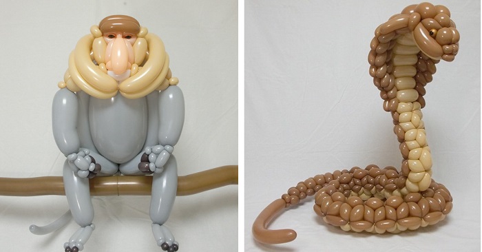 ศิลปินชาวญี่ปุ่น สร้างสรรค์งานลูกโป่งรูปร่างสัตว์ ด้วยทักษะการบิดลูกโป่งระดับสูง!!