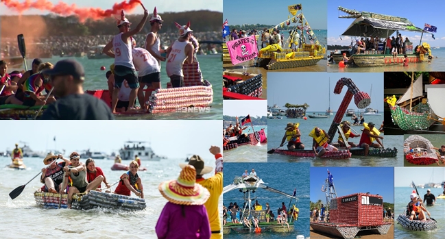ชาวออสเตรเลีย ร่วมกันจัดเทศกาล… แข่งขันพายเรือทำจาก “กระป๋องเบียร์” เจ๋งดีเว่ยเฮ้ย..!!