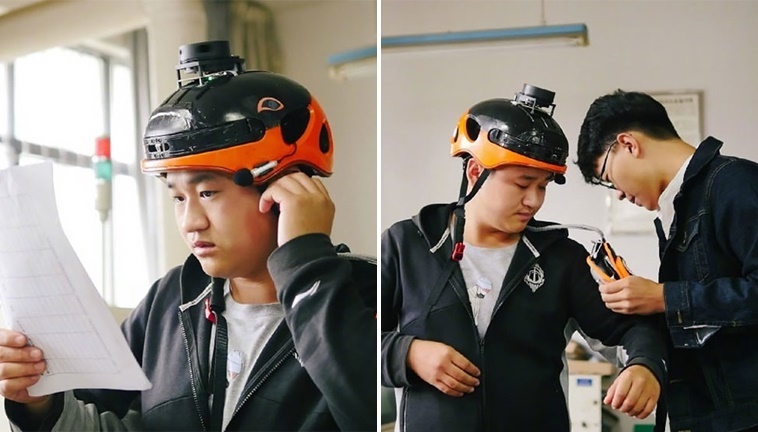 นักศึกษาจีน ออกแบบหมวก AI เพื่อช่วยเหลือผู้ที่มีความบกพร่องด้านการมองเห็น