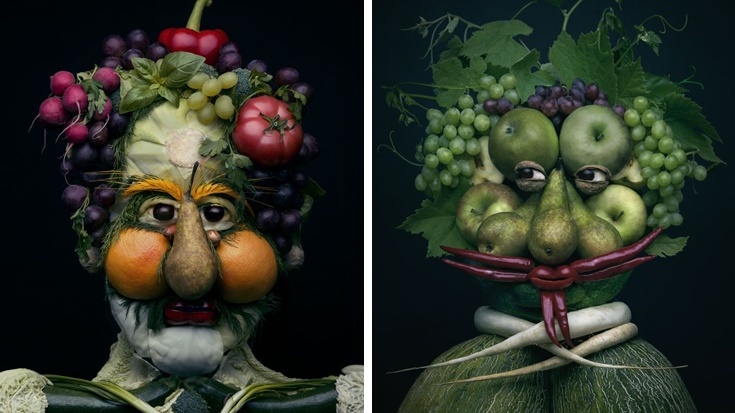 ศิลปินชาวโปแลนด์สร้างสรรค์ผลงาน “ภาพเหมือนใบหน้า” จากผักและผลไม้ เหมือนใครบ้างนะ??