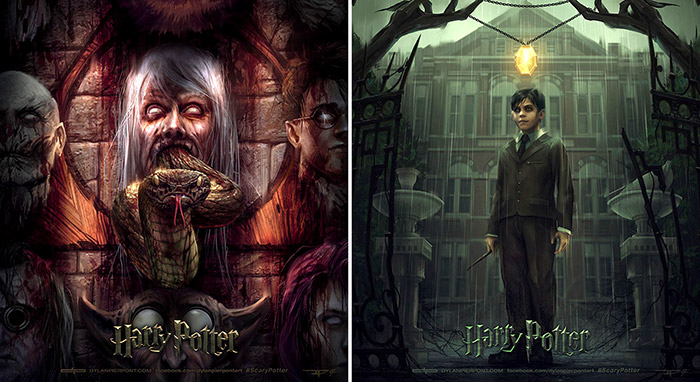 19 โปสเตอร์ Harry Potter ในรูปแบบหนังสยองขวัญ โลกเวทย์มนต์ที่หม่นหมองกว่าเดิม!!