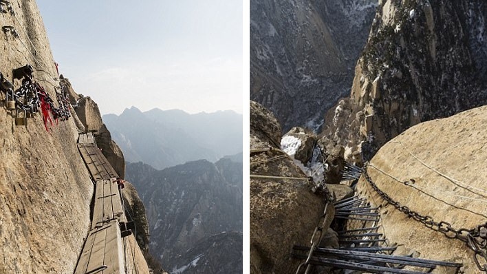 ปลุกความกล้าในตัวคุณ สัมผัสทางเดินสุดหวาดเสียวบน “หน้าผา Huashan” ประเทศจีน