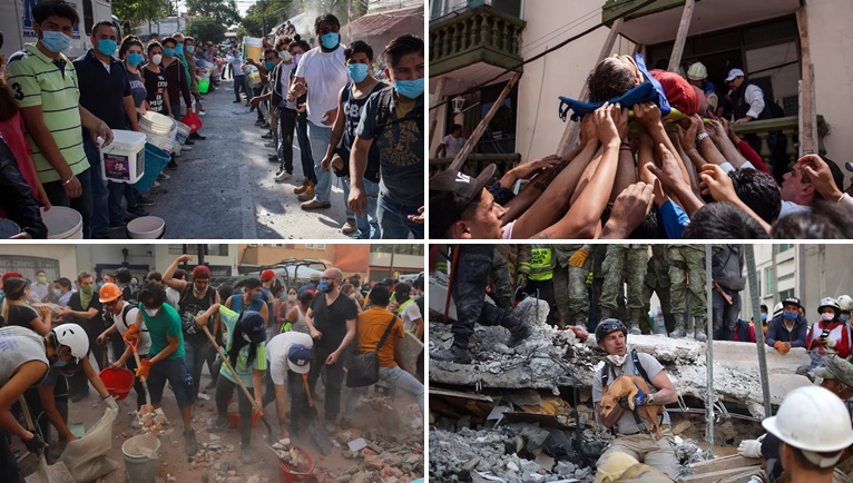 17 ภาพสุดซึ้งจากชาวเม็กซิโก แม้ประสบภัยแผ่นดินไหว แต่ก็ยังจับมือกันอย่างเข้มแข็ง