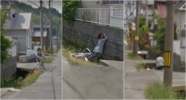 Google Street View จับภาพ “คุณป้าปั่นจักรยานตกร่องน้ำ” กลายเป็นความฮาระดับนานาชาติ..!!