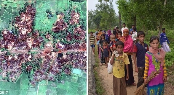 ภาพถ่ายดาวเทียมเผยให้เห็นความรุนแรงที่เกิดขึ้นในพม่า บ้านเรือนถูกเผาไปกว่า 700 หลัง