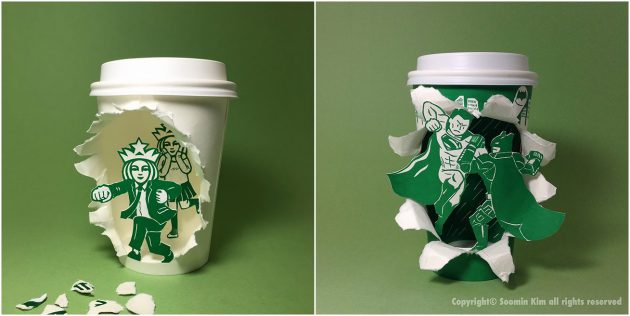 ศิลปินเกาหลี เปลี่ยนแก้ว Starbucks ให้กลายเป็นงานศิลปะที่โคตรเจ๋ง เห็นแล้วว๊าวเลย!!