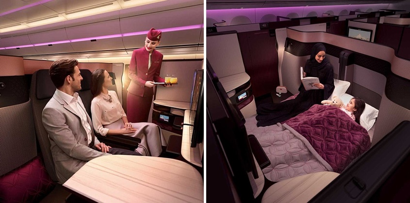 น่านอนจุง.. Qatar Airways เป็นสายการบินแรกที่มีเตียงดับเบิลเบดในชั้น Business Class