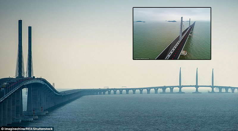 ชมความยิ่งใหญ่ของ สะพานข้ามทะเล 55 กิโล ยาวสุดในโลก เชื่อม 3 เกาะในจีนเข้าด้วยกัน