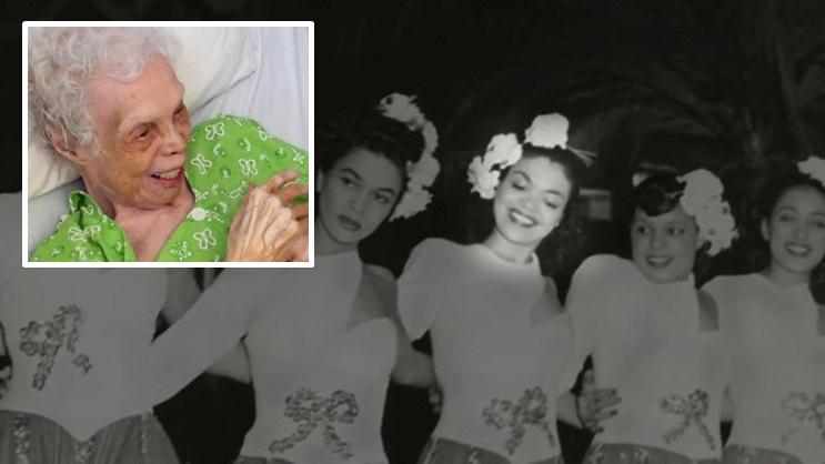 คุณยายนักเต้นวัย 102 ปี ได้เห็นการเต้นของตัวเองผ่านจอภาพยนตร์เป็นครั้งแรก