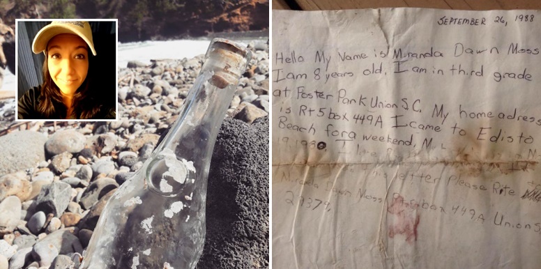 หญิงสาวเขียนจดหมายใส่ขวดเอาไปลอยทะเล… 30 ปีผ่านไป มันกลับมาหาเธอแบบไม่น่าเชื่อ