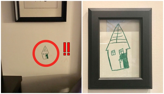 ลูกชายมือบอนวาดภาพบนผนังบ้าน แต่พ่อแม่ไม่ได้ว่าอะไรกลับจับใส่กรอบเป็นผลงานศิลปะ