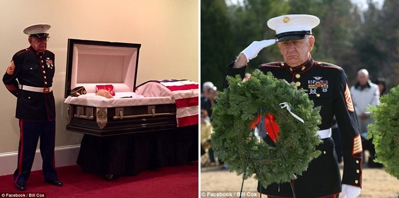 ทหารผ่านศึกวัย 83 ปี ยืนเฝ้าโลงศพเพื่อนรัก เพื่อรักษาสัญญาที่ให้ไว้ตอนสมัยร่วมรบด้วยกัน