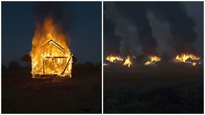 ใจได้!! ช่างภาพรัสเซียเผาหมู่บ้านทั้งหมู่บ้าน เพื่อถ่ายภาพสะท้อนให้เห็นถึงปัญหาพื้นที่ถูกทิ้งร้าง