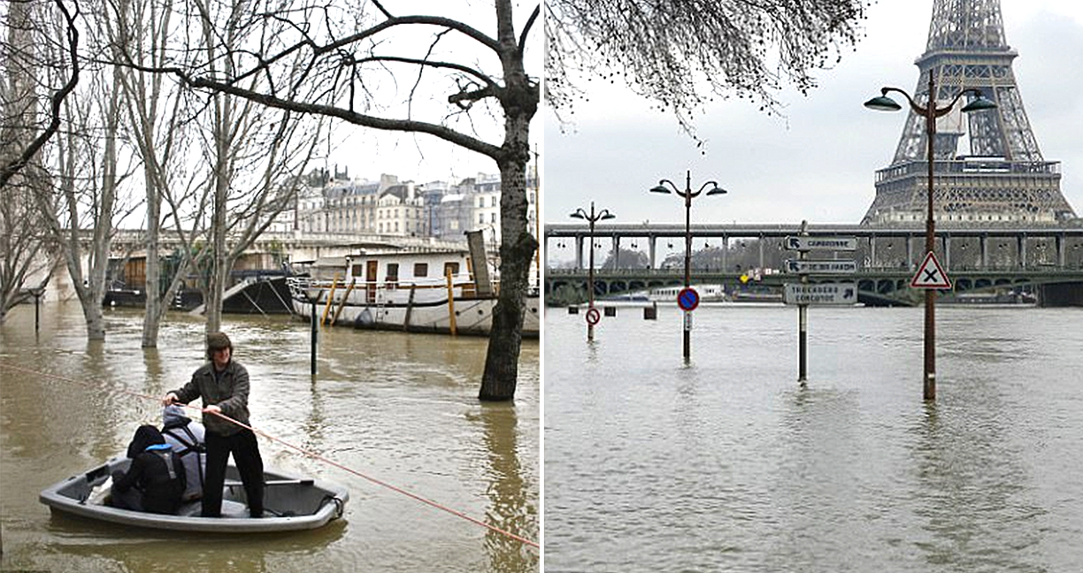 11 ภาพเหตุการณ์ “น้ำรอระบาย” เอ่อล้นกรุงปารีส เหตุเพราะฝนตกหนัก แก้ไขยังไงก็ไม่ทันจริงๆ