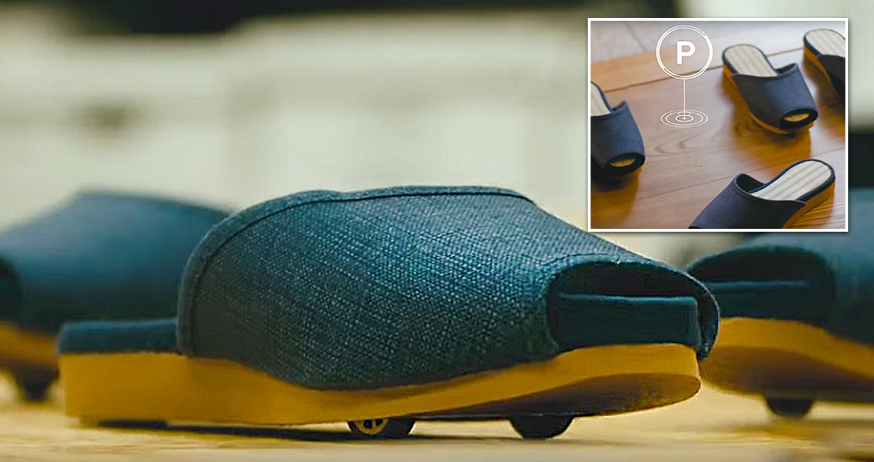 นวัตกรรมเพื่อความสบาย ‘รองเท้าแตะจอดเองได้’ ใส่ทิ้งไว้ตรงไหน เดี๋ยวจะเข้าซองหาที่จอดเอง