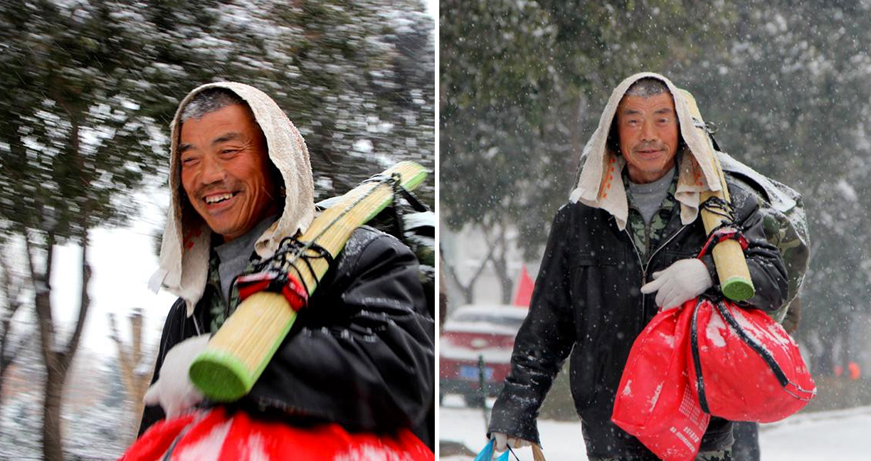 คุณลุงยอมเดิน 40 กิโลเมตรกลับบ้าน ในวันที่หิมะตกหนัก เพื่อเก็บเงินซื้อชุดใหม่ให้ภรรยา