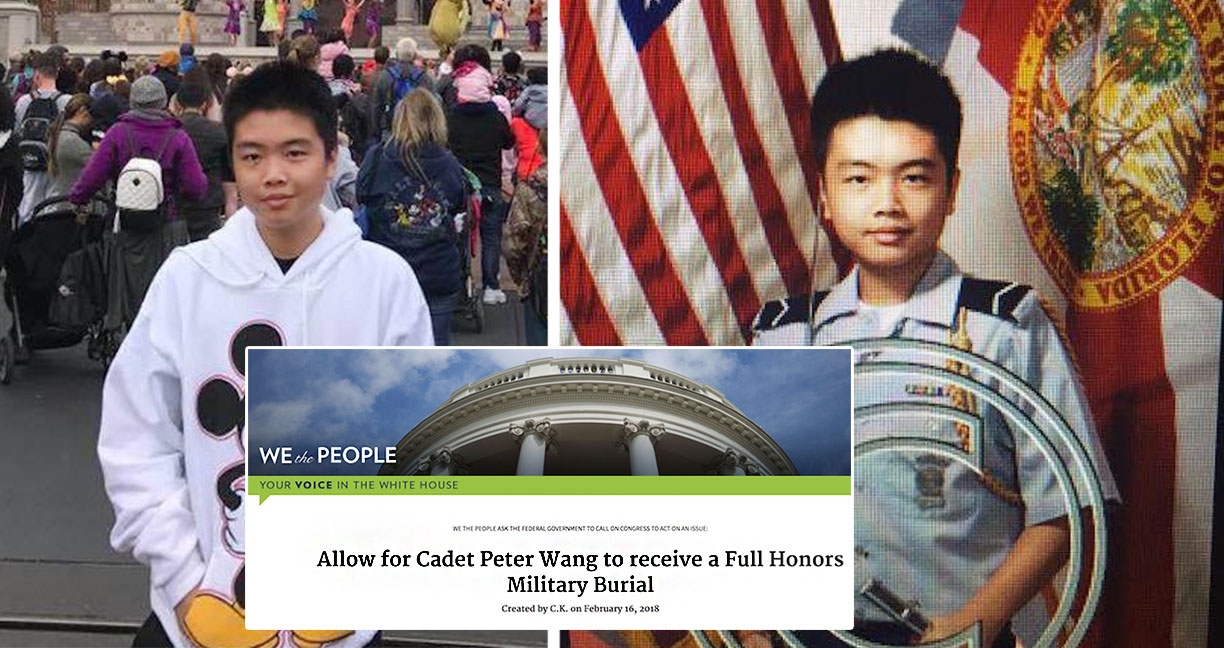 ชาวเน็ตเสนอชื่อ Peter Wang ให้รับเกียรติสูงสุดในการทำพิธีฝังศพ ดั่งชายชาติทหาร