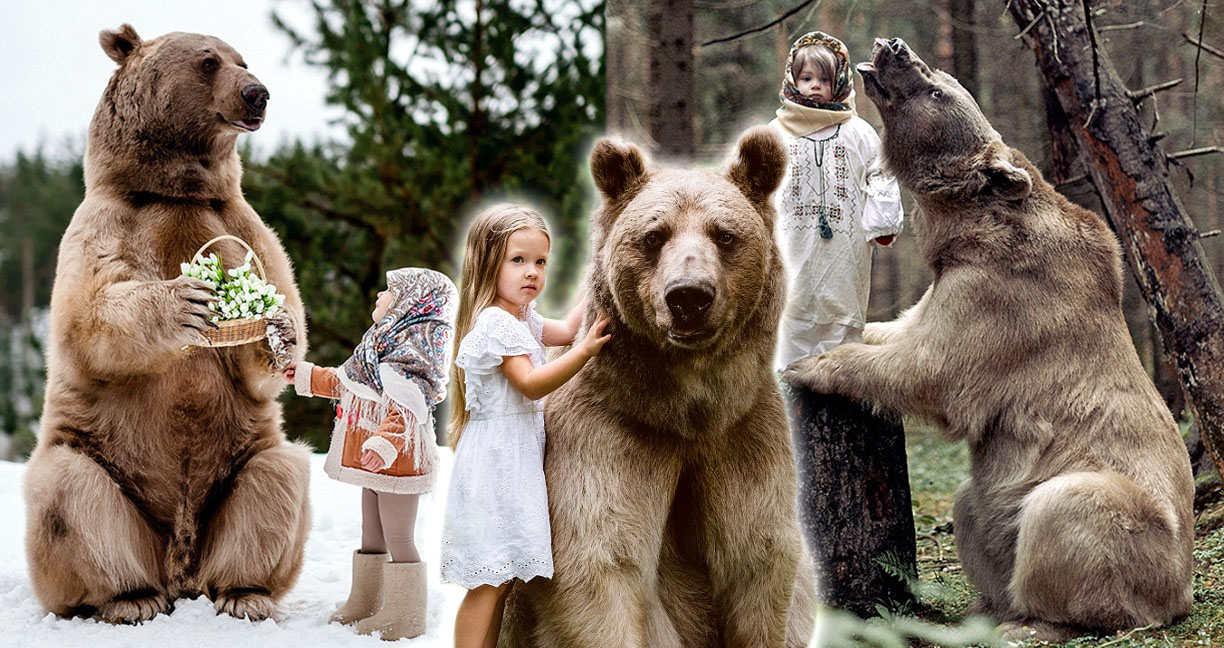 คู่รักชาวรัสเซียรับเลี้ยงหมีกำพร้า มันเลยตอบแทนด้วยการช่วยดูแลน้องสาวตัวน้อยของบ้าน