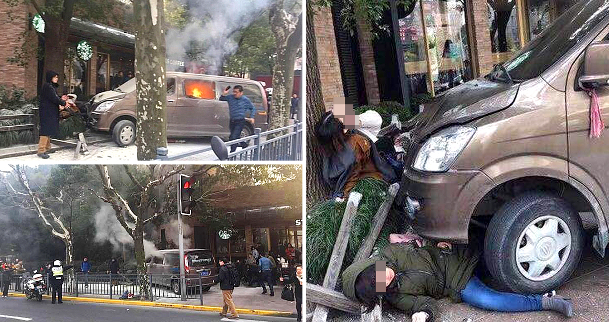 เกิดอุบัติเหตุใหญ่กลางเมืองเซี่ยงไฮ้ หลังรถตู้พุ่งชนร้านกาแฟ เป็นเหตุให้มีผู้บาดเจ็บ 18 ราย