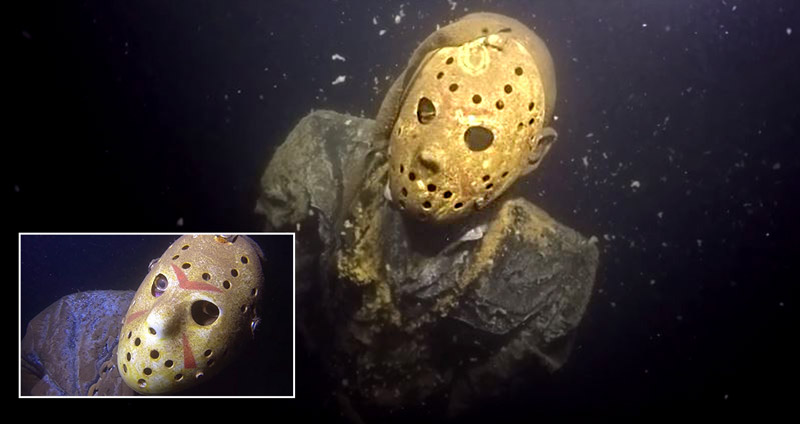 พบหุ่นเจสันศุกร์ 13 โดนถ่วงอยู่ใต้ทะเลสาบที่อเมริกา ถ้าคนดำน้ำมาเจอจะเป็นยังไงล่ะเนี่ย?