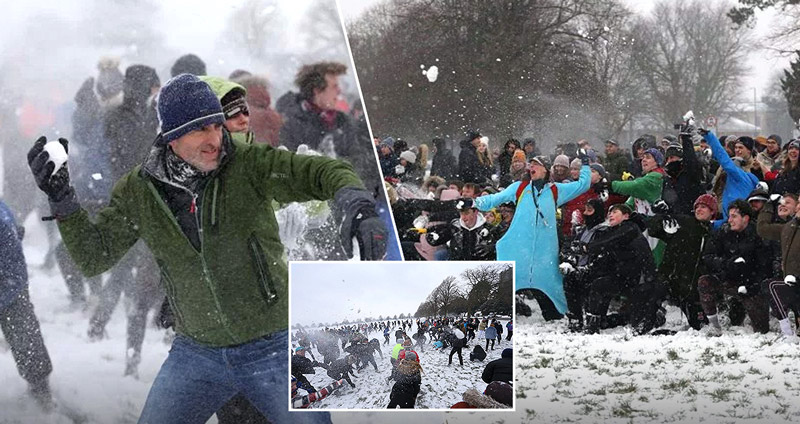 พายุหิมะแล้วไงใครแคร์!? เหล่า นศ. อังกฤษจัดสงครามบอลหิมะด้วยผู้เข้าร่วมกว่า 2,000 คน