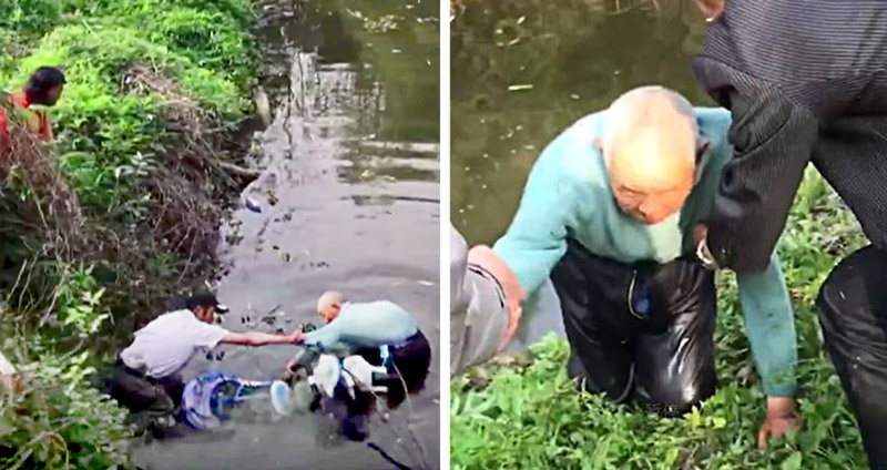 ‘คุณปู่’ วัย 90 ปี ยอมเสี่ยงชีวิต โดดลงไปช่วยเหลือเด็กน้อยที่กำลังจะจมน้ำ