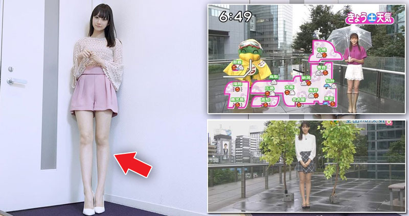 ผู้ประกาศข่าวสาวชาวญี่ปุ่น รายงานข่าวปกติ แต่ทำไมสายตามันมองแต่ “ขา” ของเธอเนี่ย!?
