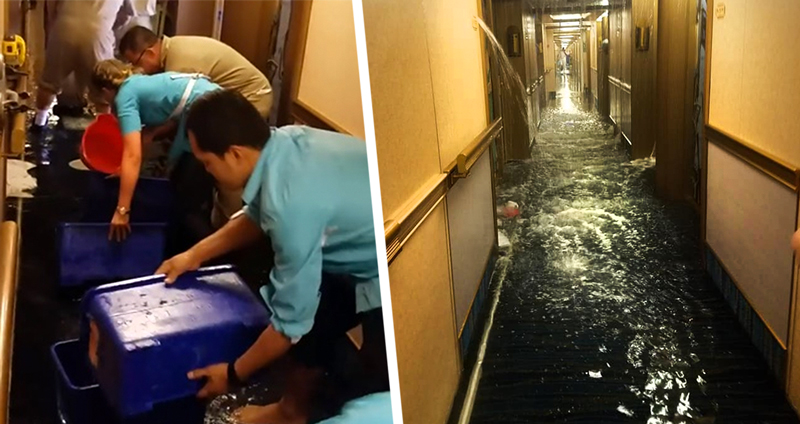 ผู้โดยสารแชร์คลิปน้ำทะลักเข้า 50 ห้องพักบนเรือสำราญ ราวกับน้ำตกขนาดย่อมๆ