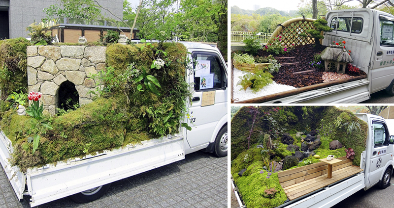 ญี่ปุ่นจัดการประกวดสุดแปลก ‘ปลูกสวนบนรถส่งของ’ บ้านเบิ้นไม่ต้องแค่รถคันเดียวก็เอาอยู่!!