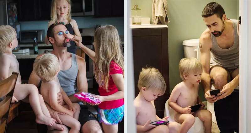 ผลงานภาพถ่ายชุด ‘พ่อบ้านกับการเลี้ยงลูก’ ทั้งตลกและอบอุ่นหัวใจในเวลาเดียวกัน