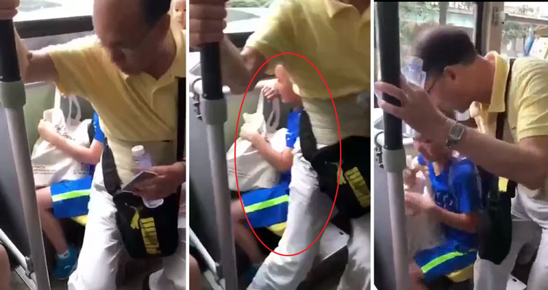 ลุงชาวจีนบังคับให้เด็กน้อย ‘สละ’ ที่นั่งบนรถบัสให้กับตน ถึงเด็กร้องไห้ ลุงก็ไม่สน!!!