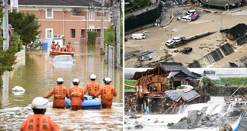 ประมวลภาพเหตุการณ์ “น้ำท่วมญี่ปุ่น 2018” หนักหนาสาหัส ล่าสุดยอดเสียชีวิตทะลุ 100 แล้ว!!