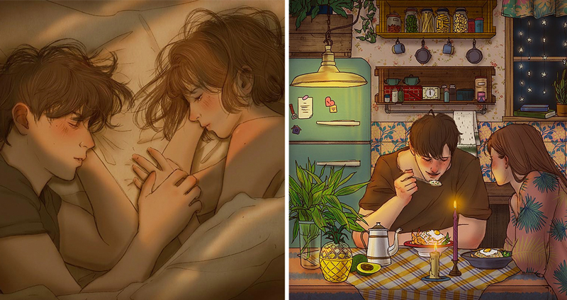 26 ภาพวาด “ความสุขของชีวิตคู่” ที่คนมีคู่จะเข้าใจได้อย่างดี ว่ามันอบอุ่นหัวใจเพียงใด…