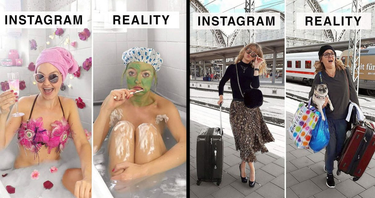 19 ภาพความต่างระหว่างชีวิตใน ‘Instagram’ กับความจริง รู้นะว่าเป็นอย่างนี้เหมือนกัน!!