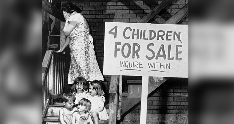 “ขายเด็กสี่คน” ภาพในตำนานของแม่ที่ประกาศขายลูกแท้ๆ ซึ่งมีเรื่องราวมากกว่าที่คิด