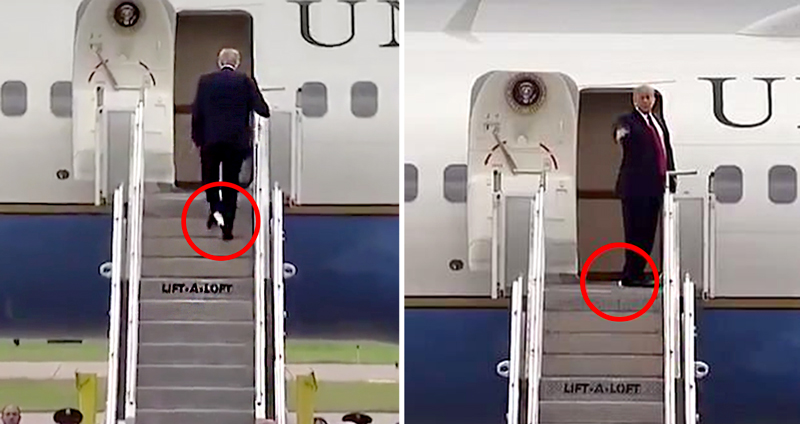 เมื่อ Donald Trump เดินขึ้น Air Force One แล้วทิชชู่ติดรองเท้า ชาวเน็ตแซวเละเลย!!