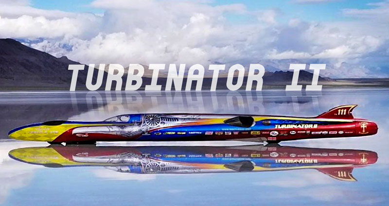 Turbinator II รถจรวดทางเรียบ ที่สามารถทำความเร็วสูงสุดได้เกือบ 1,000 กม./ชม.