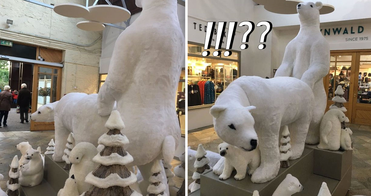 ลูกค้าถึงกับฮาแตก ห้างนำหมีขาวมาตกแต่งต้อนรับคริสต์มาส แต่ดันออกมา 18+ ซะงั้น!?