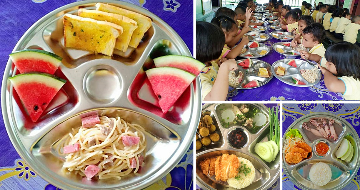 ผู้ปกครองแชร์ภาพ ‘อาหารถาดหลุมโรงเรียน’ จ. สตูล สุดน่ากินมีทั้งไทยเทศ กินดีกว่าอยู่บ้านอีก!!